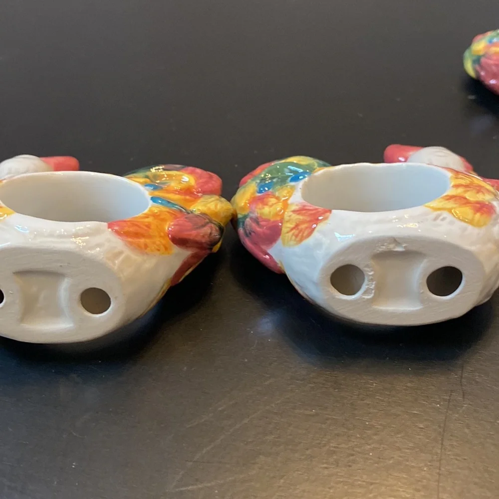 VTG ceramic/ porcelain set of 4 Rooster napkin holder rings